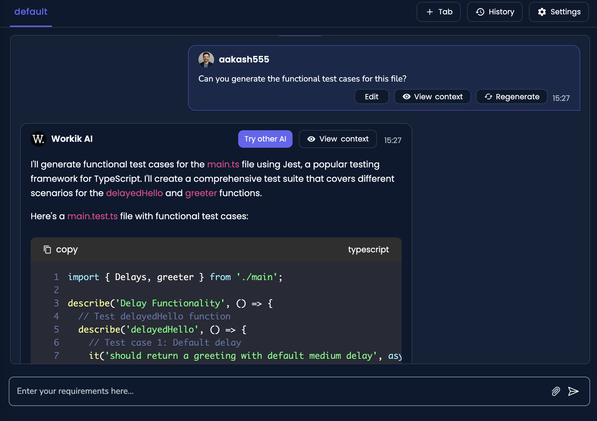 Adding DB structure to Workik workspace